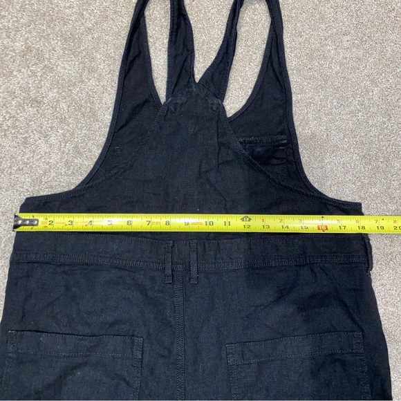Urban Outfitters Black Overalls Size M Linen Pockets Linen Blend Front Zip - Picture 6 of 8